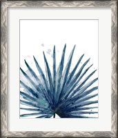 Framed 'Teal Palm Frond II' border=