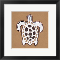 Framed 'Ocean World Turtle' border=