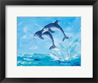 Framed Soaring Dolphins I