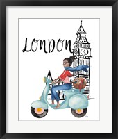 London By Moped Framed Print