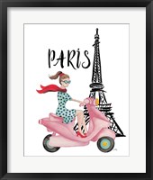 Paris By Moped Framed Print