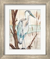 Framed 'Heron On Branch I' border=