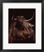 Framed Moody Cow
