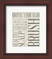 Framed 'Bath Reminders in Gray I' border=