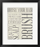 Bath Reminders in Gray I Framed Print