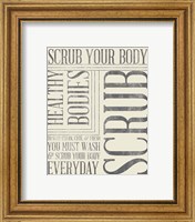 Framed 'Bath Reminders in Gray II' border=