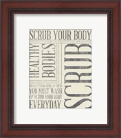 Framed 'Bath Reminders in Gray II' border=