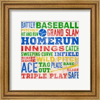 Framed 'Colorful Baseball Typography' border=