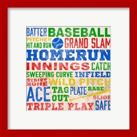 Framed 'Colorful Baseball Typography' border=