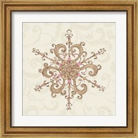 Framed 'Elegant Season Snowflake IV Pink' border=