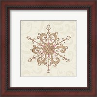 Framed 'Elegant Season Snowflake IV Pink' border=