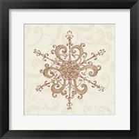 Framed 'Elegant Season Snowflake IV Pink' border=