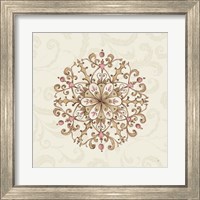 Framed 'Elegant Season Snowflake III Pink' border=