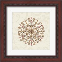 Framed 'Elegant Season Snowflake III Pink' border=