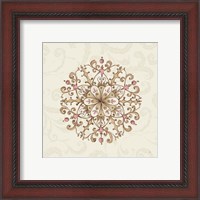 Framed 'Elegant Season Snowflake III Pink' border=