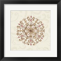Framed 'Elegant Season Snowflake III Pink' border=