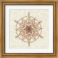 Framed 'Elegant Season Snowflake II Pink' border=