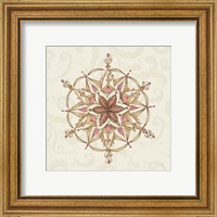 Framed 'Elegant Season Snowflake II Pink' border=