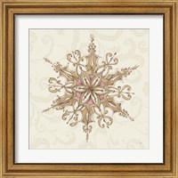 Framed 'Elegant Season Snowflake I Pink' border=