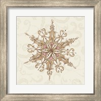 Framed 'Elegant Season Snowflake I Pink' border=