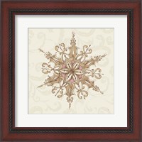 Framed 'Elegant Season Snowflake I Pink' border=