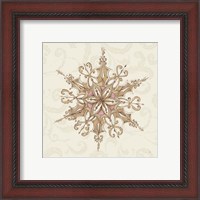 Framed 'Elegant Season Snowflake I Pink' border=