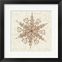 Framed 'Elegant Season Snowflake I Pink' border=