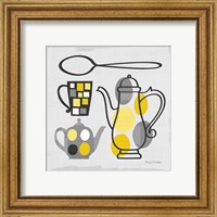 Framed 'Modern Kitchen Square IV Yellow' border=