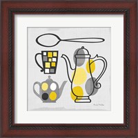 Framed 'Modern Kitchen Square IV Yellow' border=