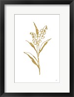 Framed Gold Line Lily of the Valley II