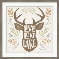 Framed 'Lake Life III Green' border=