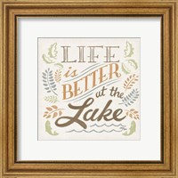 Framed 'Lake Life I Green' border=