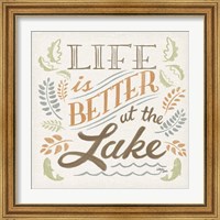 Framed 'Lake Life I Green' border=