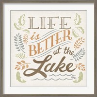 Framed 'Lake Life I Green' border=