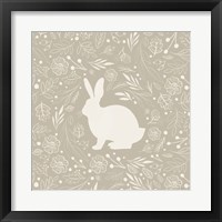 Framed 'Floral Rabbit' border=