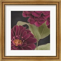 Framed 'Burgundy Floral 2' border=