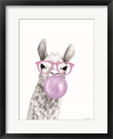 Framed Bubble Gum Alpaca