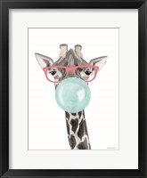 Bubble Gum Giraffe Framed Print