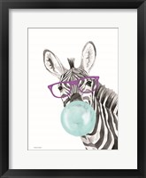 Bubble Gum Zebra Framed Print