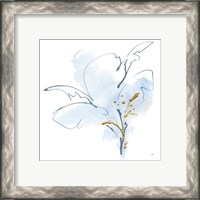 Framed 'Blue and Gold Floral IV' border=