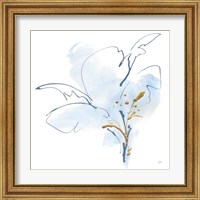 Framed 'Blue and Gold Floral IV' border=