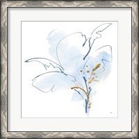 Framed 'Blue and Gold Floral IV' border=