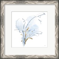 Framed 'Blue and Gold Floral III' border=