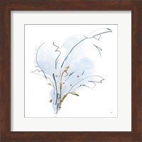 Framed 'Blue and Gold Floral III' border=