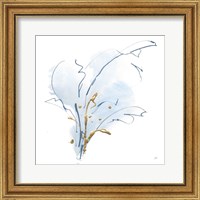 Framed 'Blue and Gold Floral III' border=