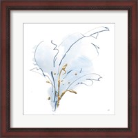 Framed 'Blue and Gold Floral III' border=