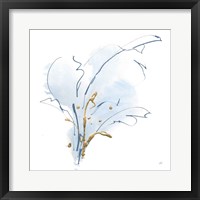 Framed 'Blue and Gold Floral III' border=