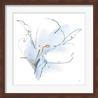 Framed Blue and Gold Floral II