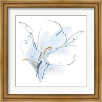 Framed 'Blue and Gold Floral II' border=