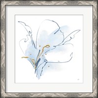 Framed 'Blue and Gold Floral II' border=